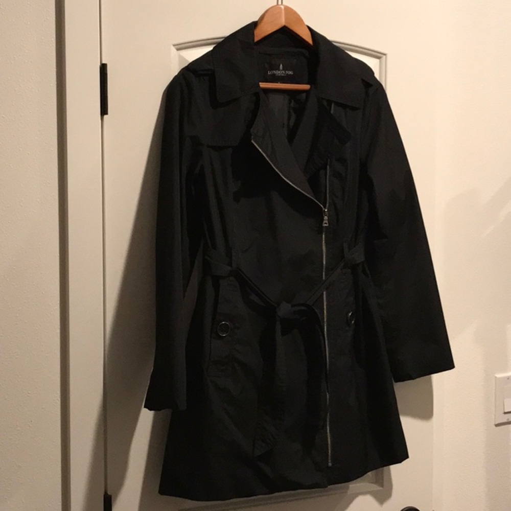 London Fog Black Trench Coat